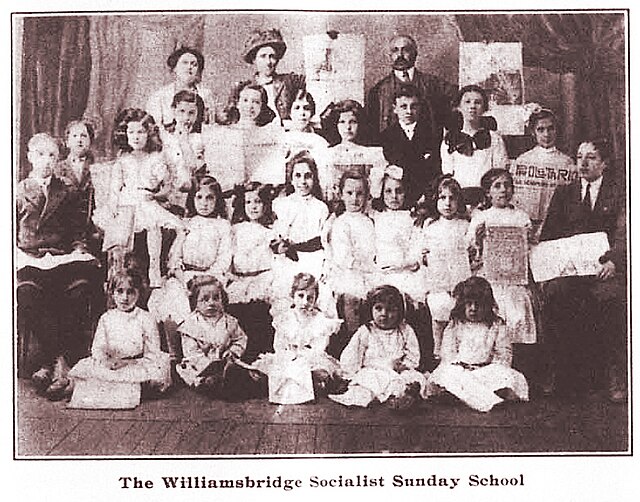 Class of the Socialist Sunday School organized by Italian immigrants of Williamsbridge in the summer of 1911.