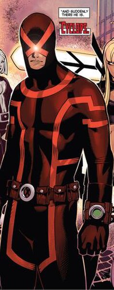 Cyclops' newer, darker uniform. Art by Chris Bachalo.