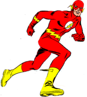 Barry Allen, as depicted during his debut in Showcase #4 (September 1956). Art by Carmine Infantino and Joe Kubert. The Flash (Barry Allen circa 1956).png