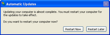 Automatic Updates "Restart Required" dialog box in Windows XP Service Pack 1 Winautoupdates.PNG