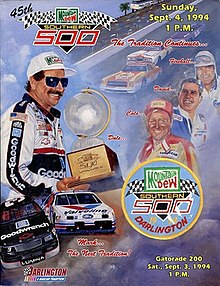The 1994 Mountain Dew Southern 500 program cover, feautring Dale Earnhardt.