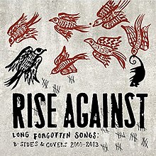 A arte da capa do álbum, que apresenta o desenho de seis pássaros vermelhos e um pássaro preto.  Um dos pássaros vermelhos está segurando um rato.  As marcas de contagem estão espalhadas na parte inferior da capa.