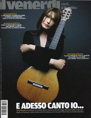 Cover of Il Venerdì featuring Carla Bruni