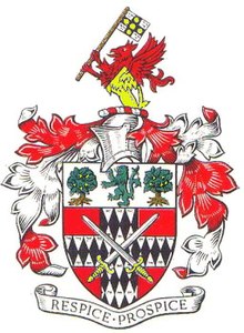 Coat of Arms of the Metropolitan Borough of Stoke Newington - the motto means 'Look to the past and look to the future' Arms-stoke-newington.jpg