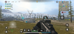 A screenshot of Call of Duty: Warzone Mobile, depicting gameplay from a match in the Battle Royale mode Call of Duty Warzone Mobile gameplay.png