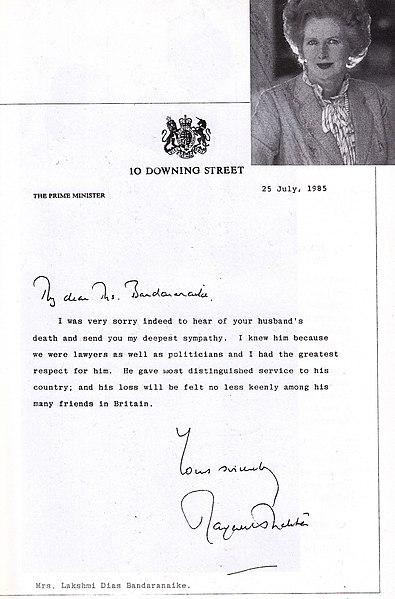 File:Condolence Message from Mrs.Margaret Thatcher.jpg