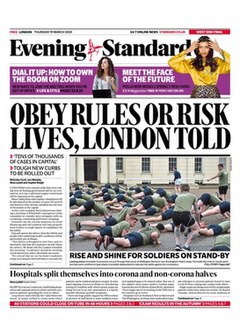 <i>Evening Standard</i> Regional free daily tabloid-format newspaper in London