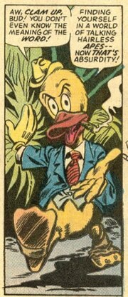 Howard the Duck's first appearance in Adventure into Fear #19 (Dec. 1973). Art by penciler Val Mayerik and inker Sal Trapani.