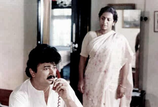 A still from the film featuring Jayaram and Srividya