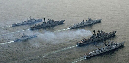 Naval flotilla during INDRA 2007 Naval flotilla, INDRA exercises (2007).jpg