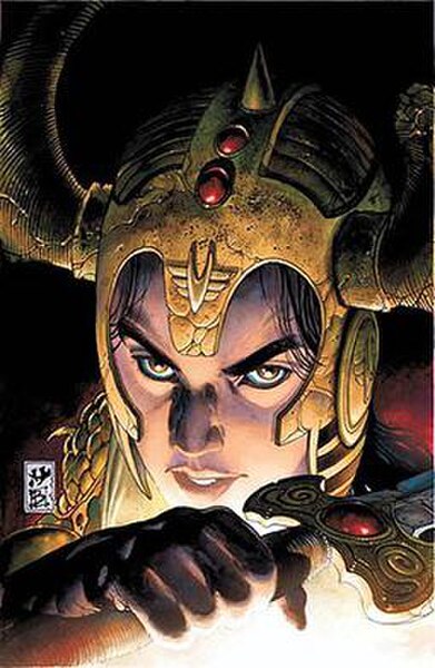 Artwork for the cover of Shining Knight #2 (2005), Bianchi's first American comic book work
