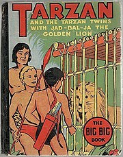 Cover of Tarzan and the Tarzan Twins, with Jad-bal-ja, the Golden Lion (1936) Tarzan and the Tarzan Twins with Jad-Bal-Ja.jpg