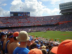 The Swamp during the 2007 "blue-out" game against Tennessee