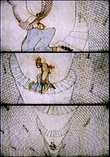 This uncolourised scene is one of many that were animated by hand to move in three dimensions without CGI. The scene exists only in Williams's original, unfinished version, and was cut along with many others in the two released versions. 3Dcobbler.PNG