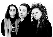 Babble in 1994; left to right: Tom Bailey, Keith Fernley and Alannah Currie.