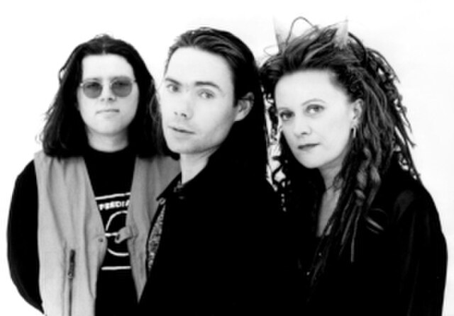 Babble in 1994; left to right: Tom Bailey, Keith Fernley and Alannah Currie.