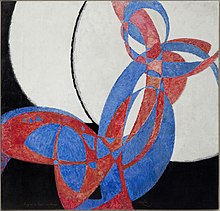 František Kupka, Amorpha, Fugue en deux couleurs (Fugue in Two Colors), 1912, oil on canvas, 210 x 200 cm, Narodni Galerie, Prague. Published in Au Salon d'Automne Les Indépendants 1912, Exhibited at the 1912 Salon d'Automne, Paris.