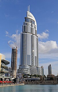 Address Downtown Hotel tower in Dubai, United Arab Emirates