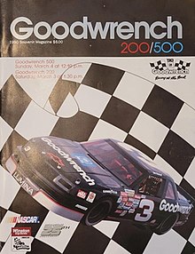 The 1990 GM Goodwrench 500 program cover, featuring Dale Earnhardt.
