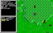 Battle scene (MS-DOS) BattleTech The Crescent Hawk's Inception screenshot.png