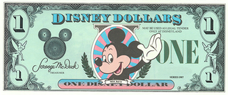 <span class="mw-page-title-main">Disney Dollars</span> Defunct corporate scrip sold by The Walt Disney Company