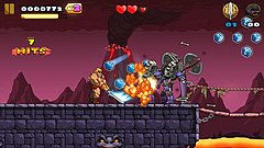 He-Man attacks enemies, scoring a "7 hit" combo and earning gems to spend on power-ups between levels. He-Man gameplay.jpg