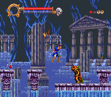 Gameplay screenshot SNES Castlevania - Dracula X (Akumajo Dracula XX; Castlevania - Vampire's Kiss).png