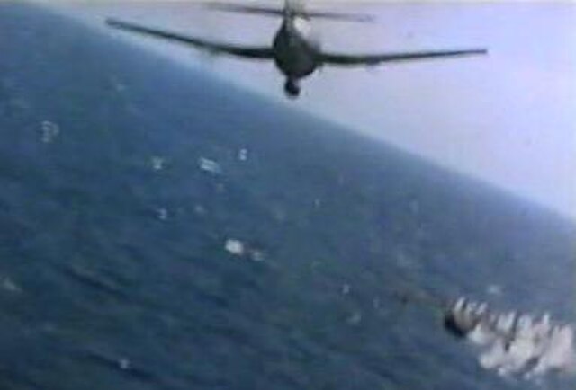 The use of U.S. Navy gun camera film such as the downing of a Japanese Kawanishi H8K "Emily" flying boat by a Grumman F6F Hellcat, created an authenti