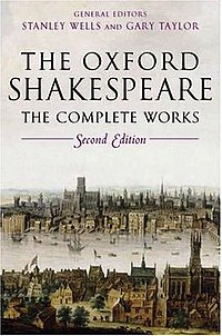 Cover of the 2nd edition of the complete works The Oxford Shakespeare.jpg