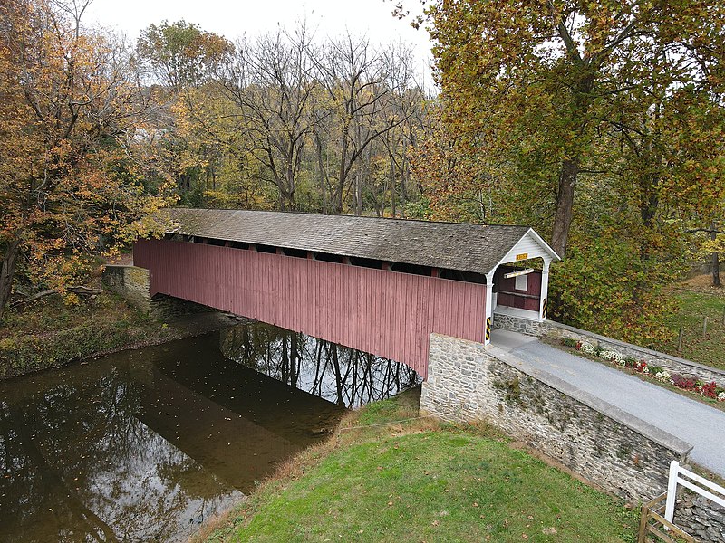 File:Mercer's Mill Covered Bridge-from the air 2.jpg