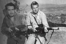 L-R: J. Carrol Naish and Sterling Hayden played the central characters in Fighter Attack. Screen shot Fighter Attack.png