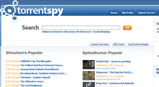 <span class="mw-page-title-main">TorrentSpy</span>