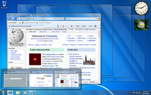 The Windows 7 taskbar shows a preview of the window. Windows 7 Aero Peak.png