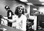 Fricke (centre) in the studio with [[Popol Vuh (German band)|Popol Vuh]], ca. early 1970s