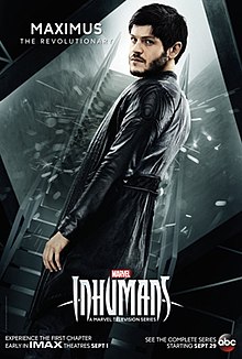 Character poster of Iwan Rheon as Maximus for the television series, Inhumans. Iwan Rheon as Maximus.jpg