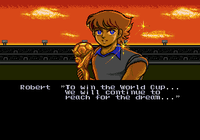 Robert, the game's protagonist, holding the World Cup. TCFGRobert.PNG