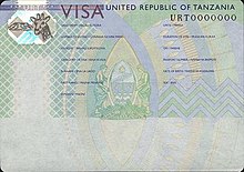 Sample of Tanzanian visa Tanzanian visa sample.jpg