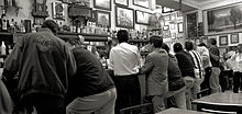 Locals at the bar of the El Nivel cantina