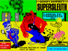 Cover art untuk marah-Marah Gumphrey Supersleuth, 1985 Video Game dengan Gremlin Grafis.png