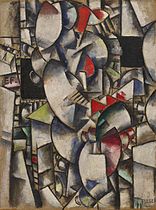 Fernand Léger, 1912–13, Nude Model in the Studio (Le modèle nu dans l'atelier), oil on burlap, 128.6 x 95.9 cm