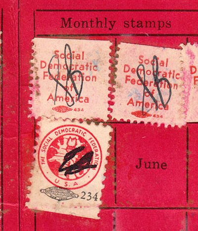 Social Democratic Federation dues stamps were applied continuously to regular SPA dues booklets in 1936 & 1937.