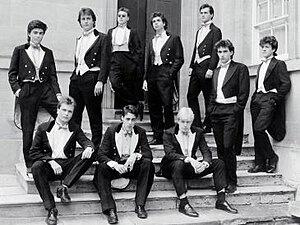 1987 photograph of the Bullingdon Club 1987 Bullingdon Club photograph.jpg