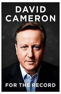 <i>For the Record</i> (book) Memoir by David Cameron