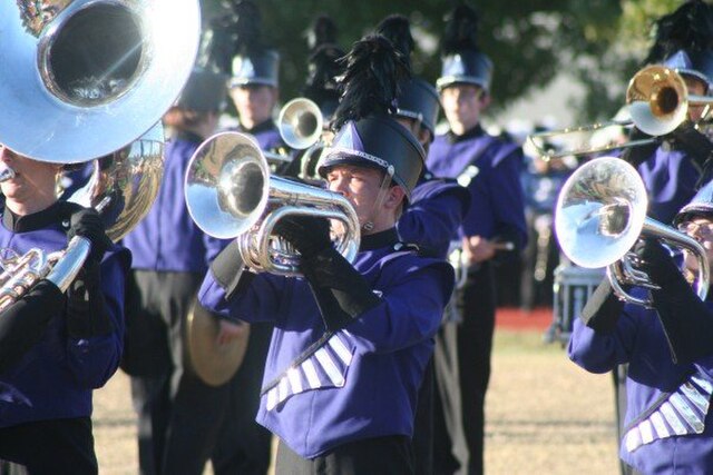 The Fayetteville High School Band at a marching competition in Carthage, MO.