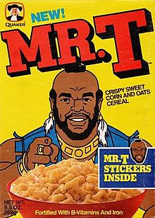 The front box cover of Mr. T Cereal Mr T Cereal front cover.jpg