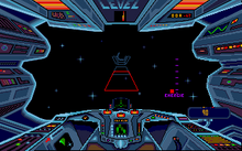 Gameplay screenshot showing the hyperspace route tiles, including a red tile Phoenix-1987-screenshot.png