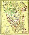 An 1800 map showing the regions ceded by Tipu Sultan after his defeat and death in 1799.