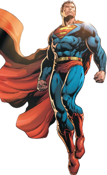 Superman con il suo mantello fluttuante