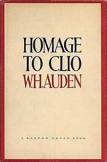 <i>Homage to Clio</i> 1960 book of poems by W. H. Auden