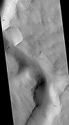 Labou Vallis, as seen by HiRISE Ful size image shows old and new (darker) dark slope streaks.